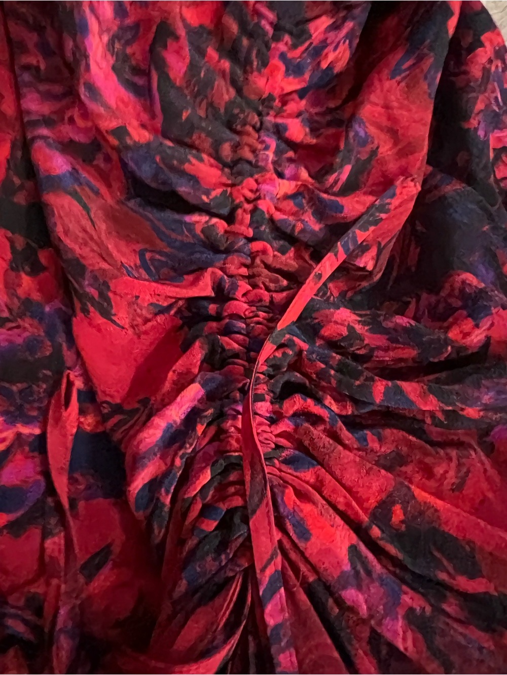 NWT White House Black Market Kaleidoscope Indulgent Ruched Midi Dres Sz 10 - Picture 11 of 12